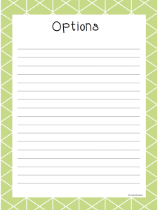 Options Printable