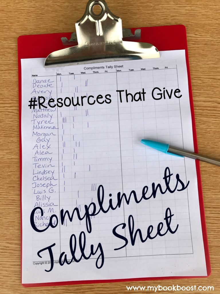 compliments tally sheet